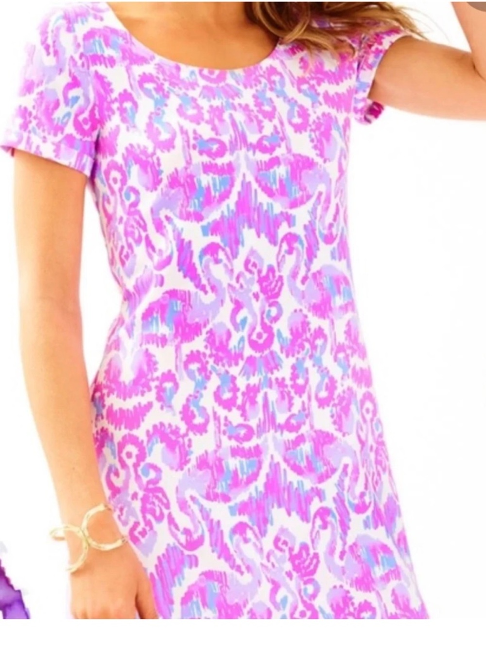 Women’s LILLY PULITZER Tammy flamingo purple & pink tshirt dress- Size medium